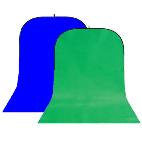Falthintergrund grün/blau 150x400cm, mit Schleppe