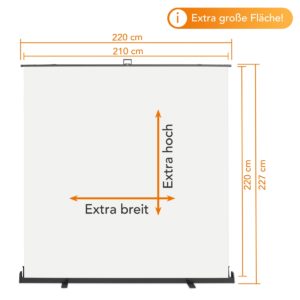Roll-up Panel 210x220cm weiß