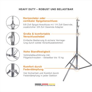 Lampenstativ Heavy Duty 109-270cm