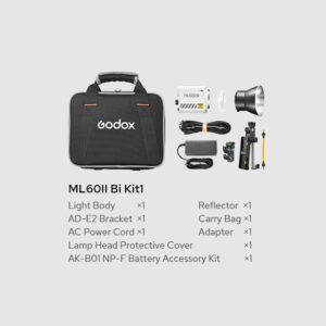 Godox ML60II BI Portable LED Light BiColor incl.AK-B01 Holding Handle and Battery Support Kit
