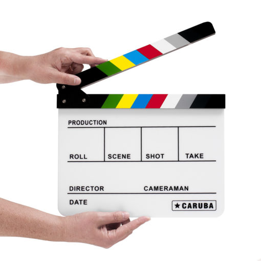 Professionelle Filmklappe weiß/Farbe (Whiteboardmarker)