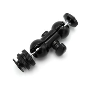 Dual-Kugelkopfhalterung Coldshoe + 1/4"F auf 1/4"M
