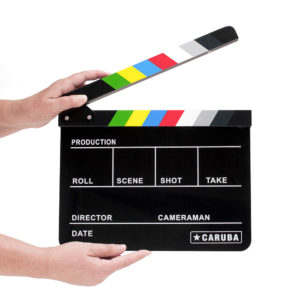 Professionelle Filmklappe schwarz/Farbe (Whiteboardmarker)