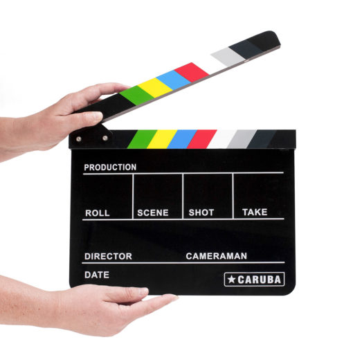 Professionelle Filmklappe schwarz/Farbe (Whiteboardmarker)