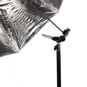 Reflexschirm-Set weiß/schwarz mit Stativ und Halterung