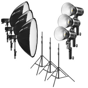 LED ML60 Trio Set Leuchten, Softboxen, Stative