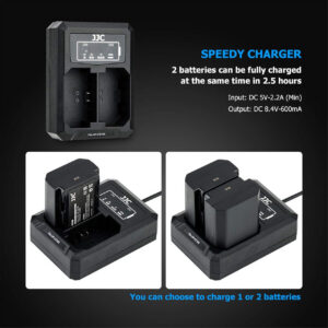 JJC Dual Akku-Ladegerät USB-C für Sony NP-FZ100