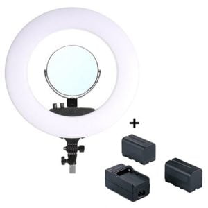 LED Ringleuchte 480 mit Akkus & Ladegerät