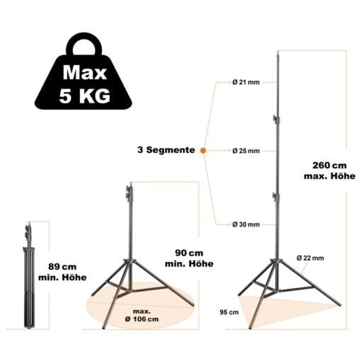 Lampenstativ FT-8051 90-260cm