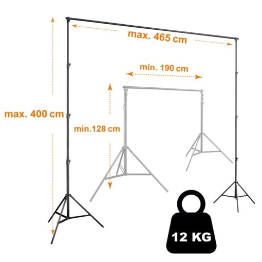 XXL Hintergrundsystem max. Höhe 400cm, max. Breite 465cm