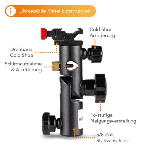 <span class="marke">walimex pro </span>Metall Blitz- & Schirmhalter – Bild 2