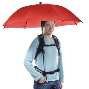Handsfree Regenschirm, rot mit Tragegestell