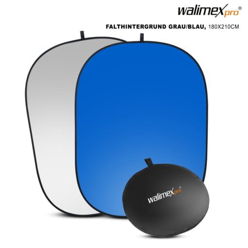 <span class="x">walimex</span> <br>2in1 Falthintergrund grau/blau <br><span class="x">180x210cm</span>