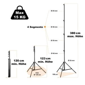 Lampenstativ AIR 380 deluxe 123-380cm
