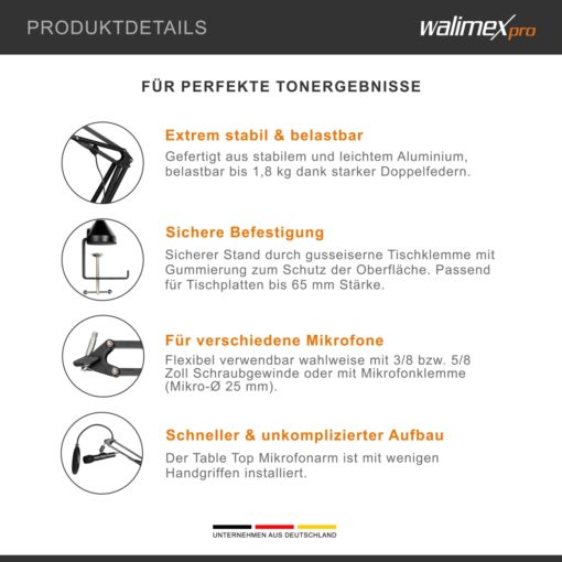 walimex pro Table Top Mikrofonarm