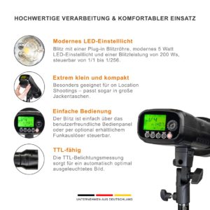 walimex pro Studio-Akkublitz Mover 200 TTL Studioblitz