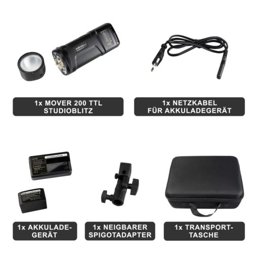 walimex pro Studio-Akkublitz Mover 200 TTL Studioblitz