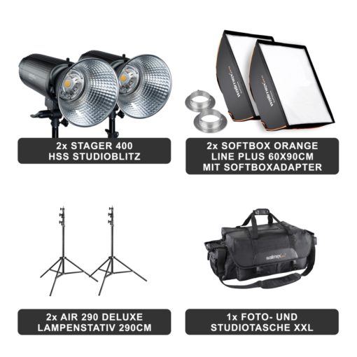 walimex pro Stager 400 HSS Set Double Studioblitz